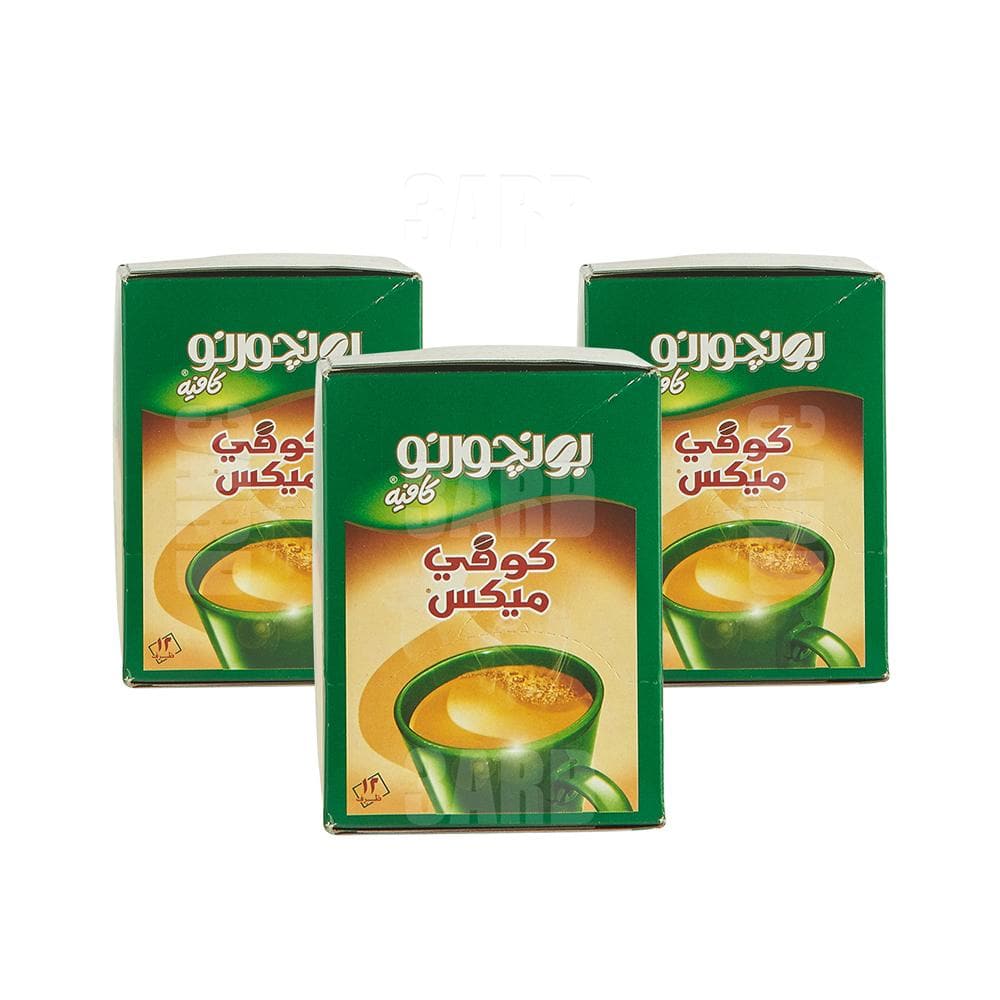 Bonjorno Mix Instant Coffee with Creamer 12 Sachets x 12g - Pack of 3