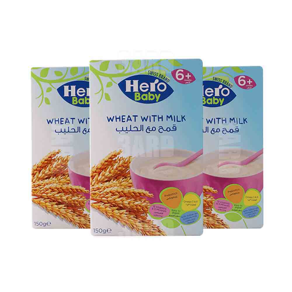 Hero Baby Wheat & Oats with Milk 150g - Pack of 3